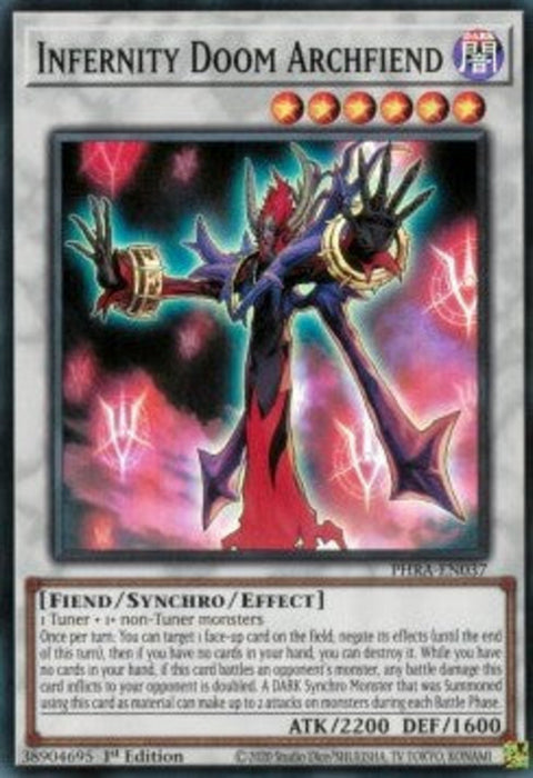 Infernity Doom Archfiend PHRA-EN037 Super Rare Englisch
