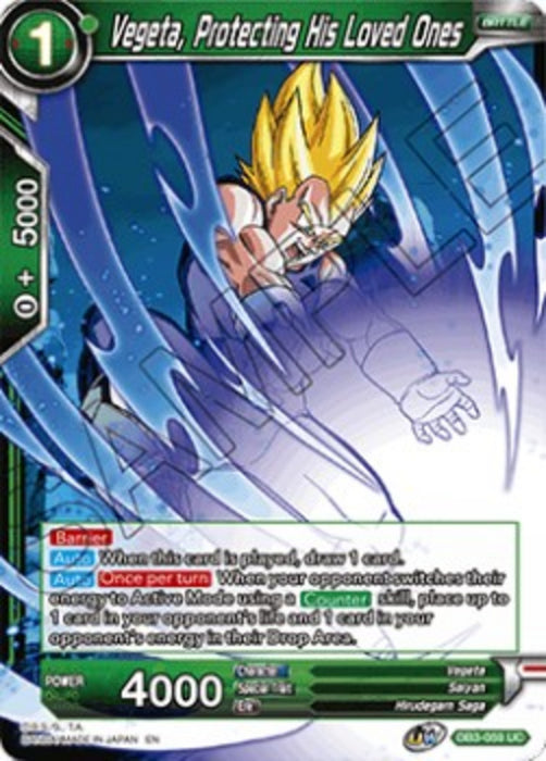 Vegeta, Protecting His Loved Ones DB3 Uncommon Englisch