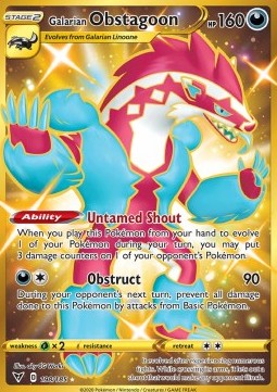 Galarian Obstagoon VIV-198 Secret Rare Englisch AOG-9
