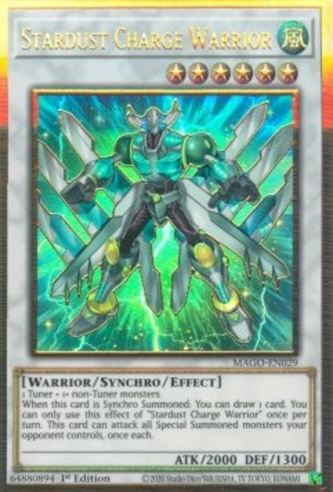 Stardust Charge Warrior MAGO-EN029 Premium Gold Rare Englisch