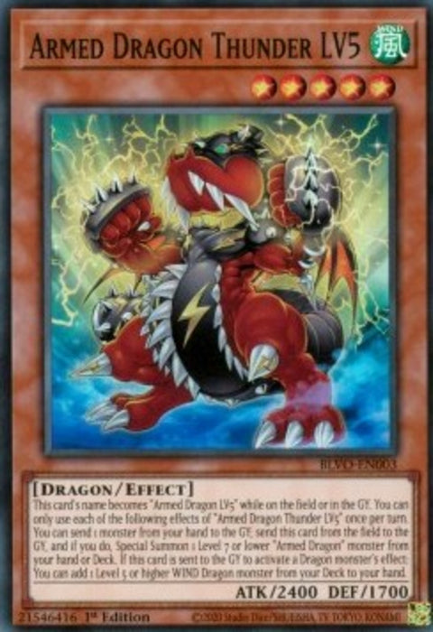 Armed Dragon Thunder LV5 BLVO-EN003 Super Rare Englisch