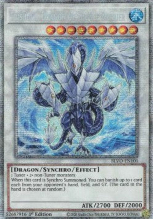 Trishula, Dragon of the Ice Barrier BLVO-EN100 Starlight Rare Englisch