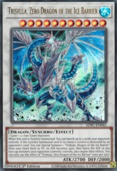Trishula, Zero Dragon of the Ice Barrier SDFC-EN041 Ultra Rare Englisch