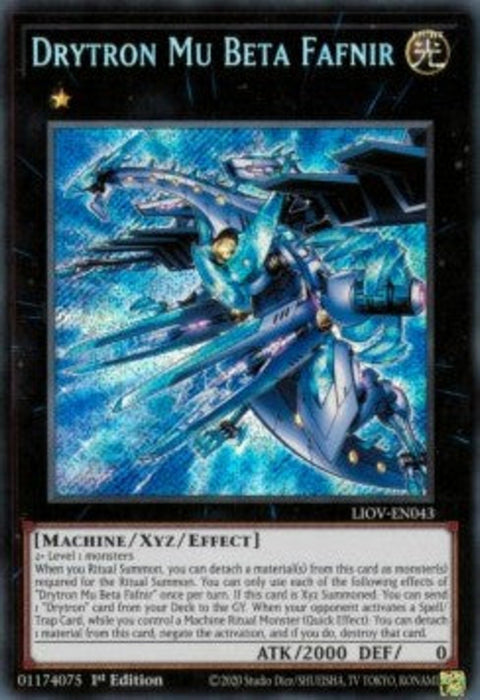 Drytron Mu Beta Fafnir LIOV-EN043 Secret Rare Englisch