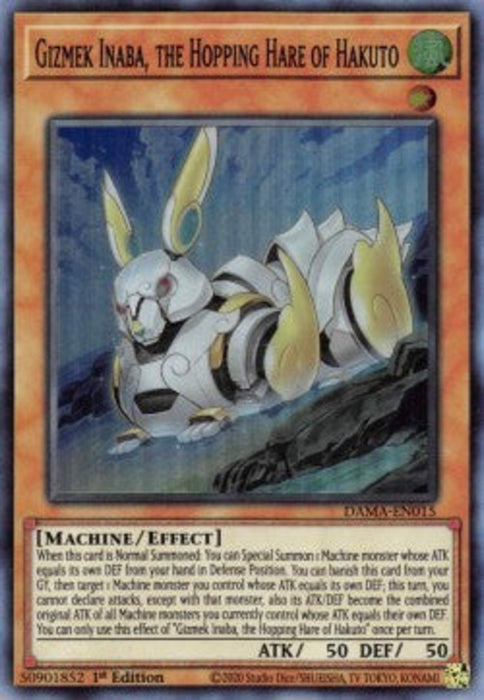 Gizmek Inaba, the Hopping Hare of Hakuto DAMA-EN015 Super Rare Englisch