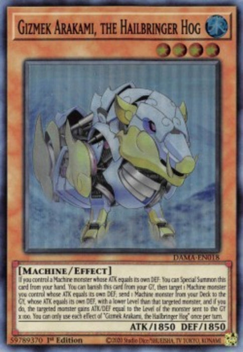 Gizmek Arakami, the Hailbringer Hog DAMA-EN018 Super Rare Englisch