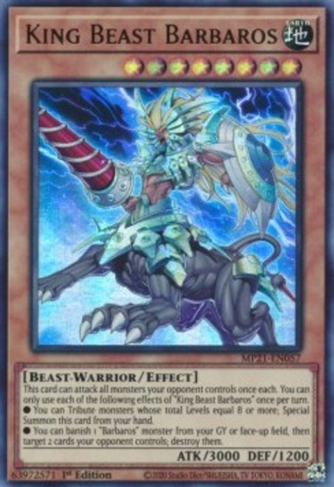 King Beast Barbaros MP21-EN057 Ultra Rare Englisch