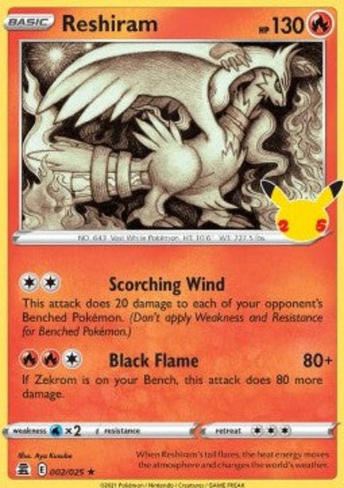 Reshiram CEL-002 Holo Rare Deutsch