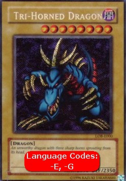 Tri-Horned Dragon (V.1) LOB-EN000 Secret Rare Englisch
