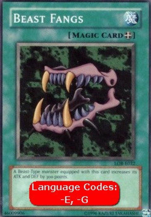 Beast Fangs (V.1) LOB-EN032 Common Englisch