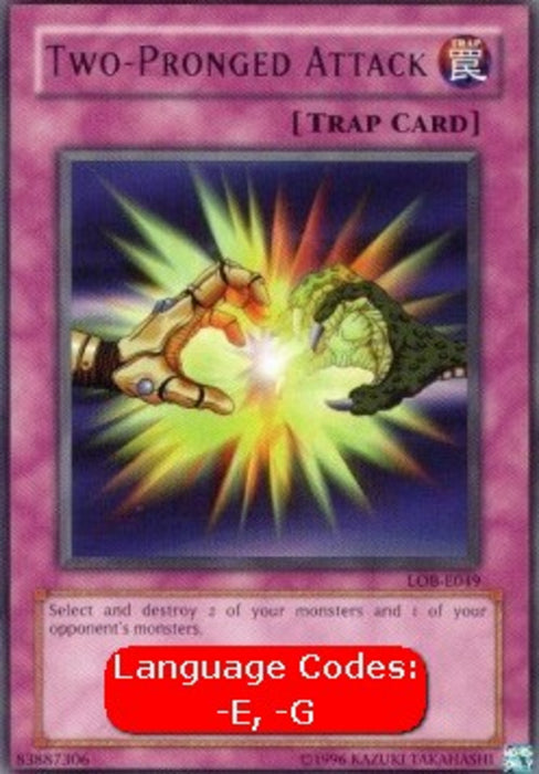 Two-Pronged Attack (V.1) LOB-EN049 Rare Englisch