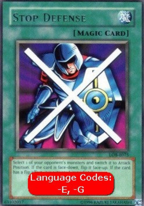 Stop Defense (V.1) LOB-EN075 Rare Englisch