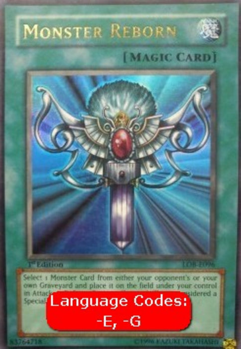 Monster Reborn (V.1) LOB-EN096 Ultra Rare Englisch