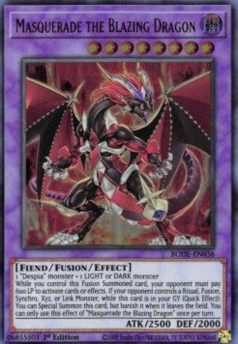 Masquerade the Blazing Dragon BODE-EN038 Ultra Rare Englisch