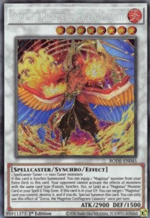 Zoroa, the Magistus Conflagrant Calamity BODE-EN045 Secret Rare Englisch