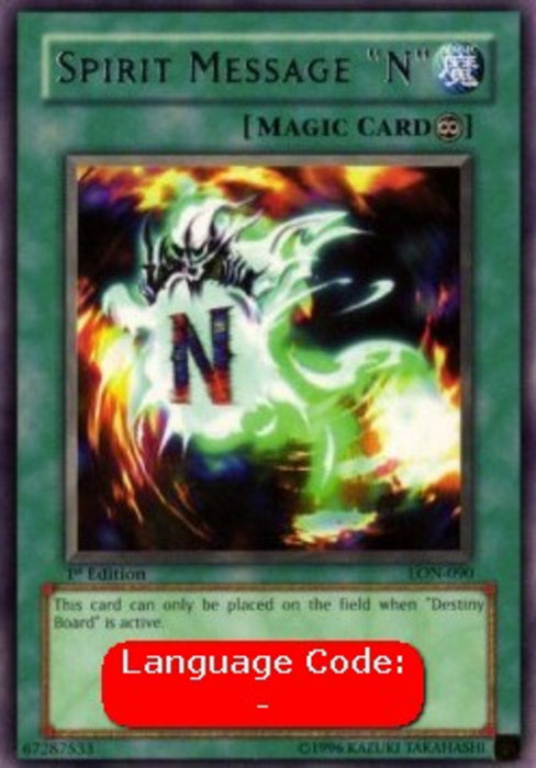 Spirit Message "N" (V.2) LON-EN090 Rare Englisch