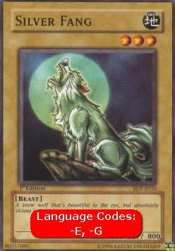 silver fang yugioh card Yu-Gi-Oh DM Yugioh Silver Fang (V.1) SDY-EN010