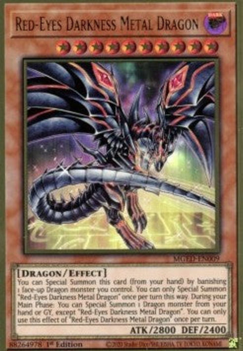 Red-Eyes Darkness Metal Dragon (V.2) MGED-EN009 Premium Gold Rare Englisch