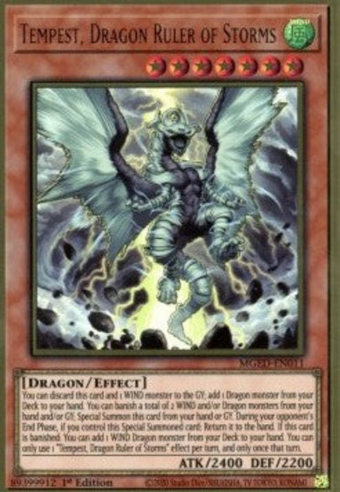 Tempest, Dragon Ruler of Storms MGED-EN011 Premium Gold Rare Englisch
