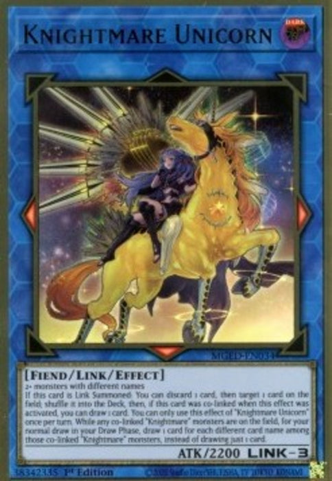 Knightmare Unicorn (V.2) MGED-EN034 Premium Gold Rare Englisch