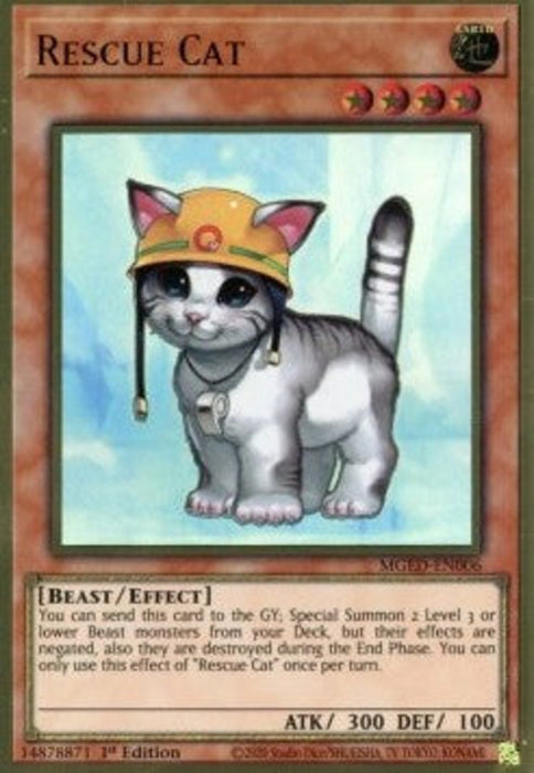 Rescue Cat (V.1) MGED-EN006 Premium Gold Rare Englisch