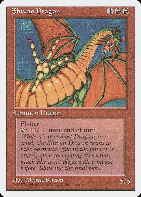 Shivan Dragon 4ED- Rare Englisch