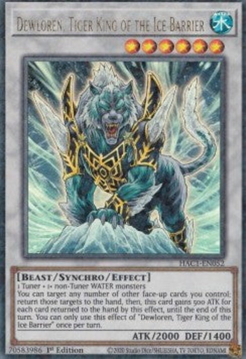 Dewloren, Tiger King of the Ice Barrier HAC1-EN052 Ultra Parallel Rare Englisch
