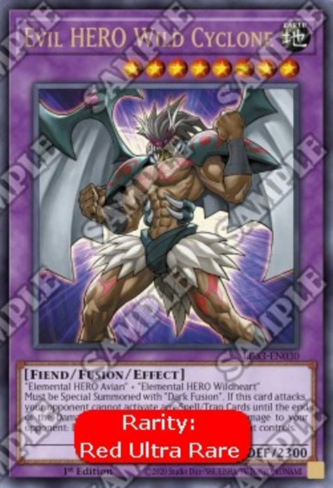 Evil HERO Wild Cyclone (V.2) LDS3-EN030 Ultra Rare Englisch