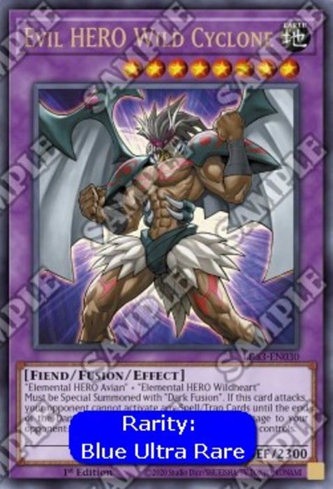 Evil HERO Wild Cyclone (V.3) LDS3-EN030 Ultra Rare Englisch