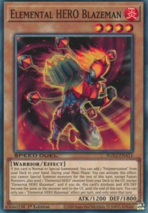 Elemental HERO Blazeman SGX2-ENA11 Common Englisch