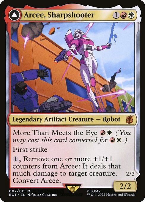 Magic: Arcee, Sharpshooter // Arcee, Acrobatic Coupe