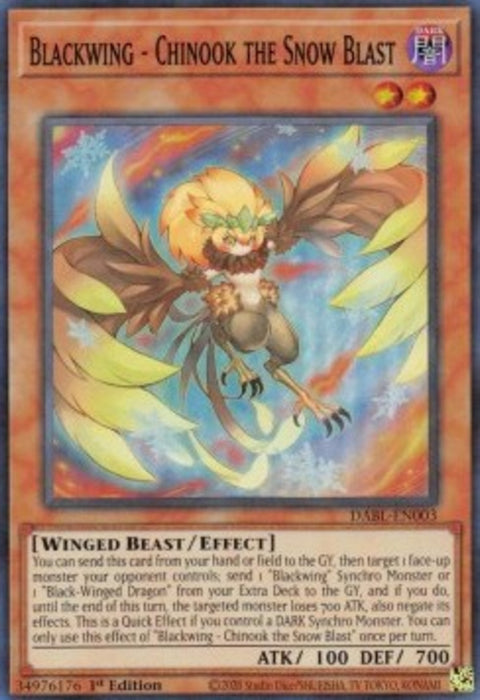 Blackwing - Chinook the Snow Blast DABL-EN003 Super Rare Englisch