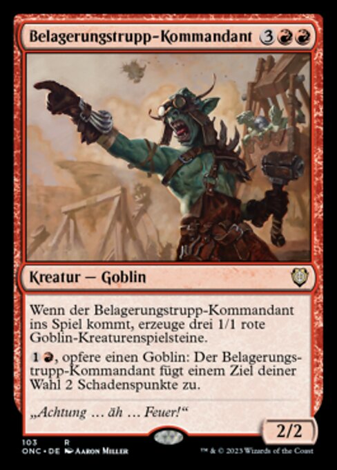 Belagerungstrupp-Kommandant ONC-103 Rare Deutsch