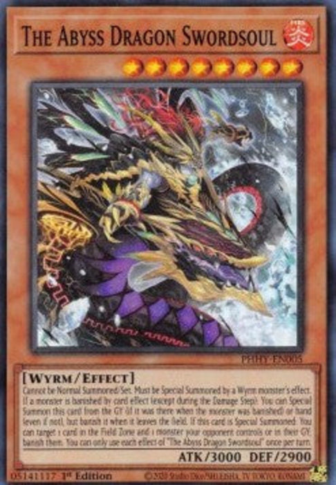The Abyss Dragon Swordsoul PHHY-EN005 Super Rare Amerikanisch