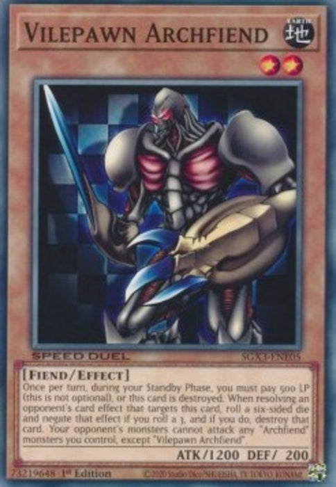Vilepawn Archfiend SGX3-ENE05 Common Englisch