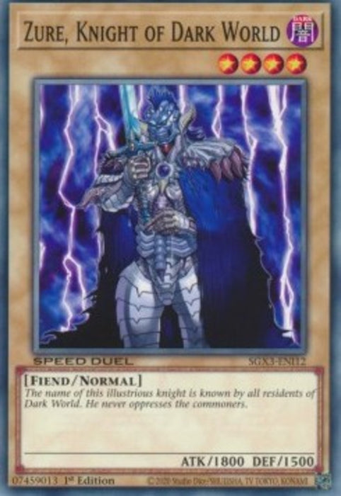 Zure, Knight of Dark World SGX3-ENI12 Common Englisch