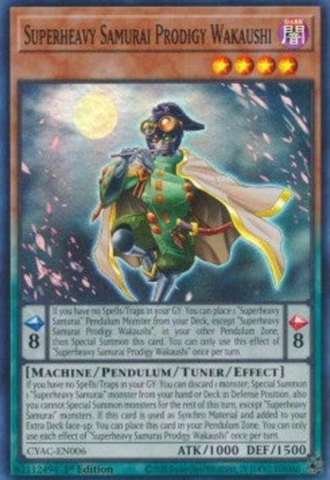 Superheavy Samurai Prodigy Wakaushi CYAC-EN006 Super Rare Amerikanisch
