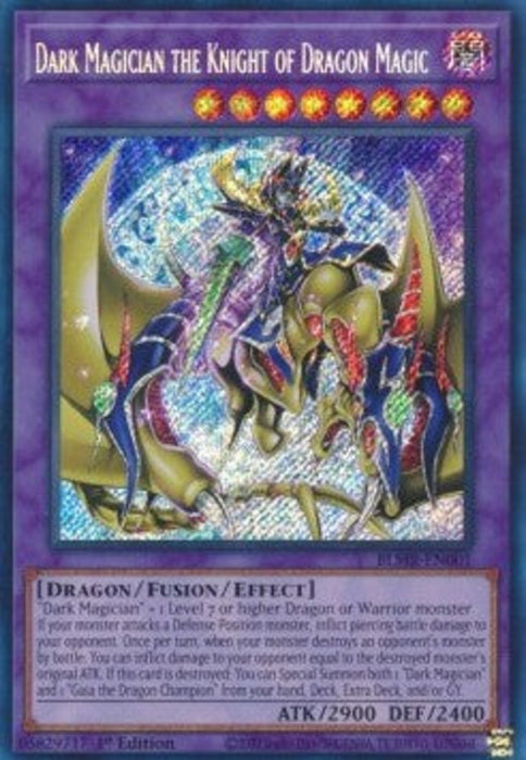 Dark Magician the Knight of Dragon Magic (V.1) BLMR-EN001 Secret Rare Englisch