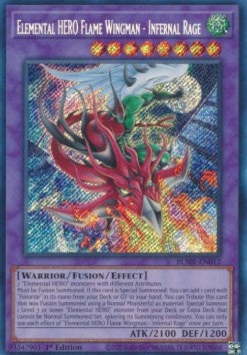 Elemental HERO Flame Wingman - Infernal Rage BLMR-EN012 Secret Rare Englisch