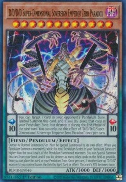 D/D/D/D Super-Dimensional Sovereign Emperor Zero Paradox BLMR-EN046 Ultra Rare Englisch