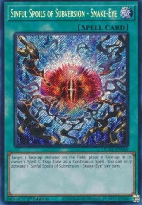 Sinful Spoils of Subversion - Snake-Eye (V.1) DUNE-EN060 Secret Rare Englisch