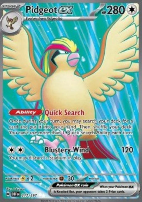 Pidgeot ex OBF-217 Ultra Rare Englisch