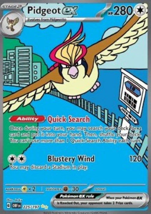 Pidgeot ex OBF-225 Special Illustration Rare Englisch