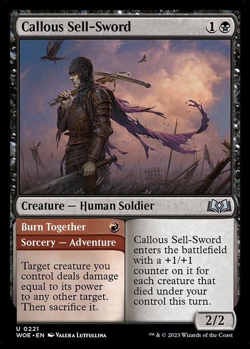 Magic: Callous Sell-Sword // Burn Together