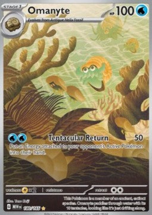 Omanyte MEW-180 Illustration Rare Englisch