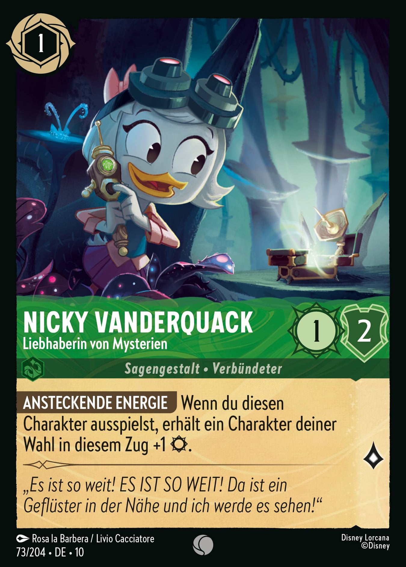 Alle Nicky Vanderquack Charakterkarten in Disney Lorcana