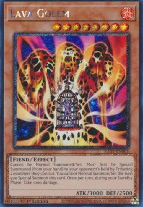 Lava Golem (V.4) RA01-EN001 Platinum Secret Rare Englisch