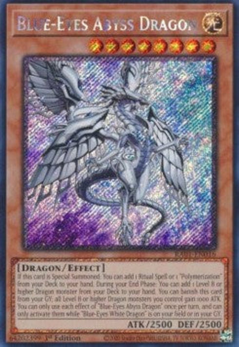 Blue-Eyes Abyss Dragon (V.4) RA01-EN016 Platinum Secret Rare Englisch