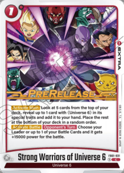 Strong Warriors of Universe 6 (FB01-031) FB01P Common Englisch