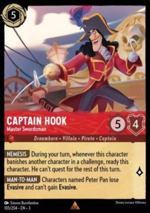 Captain Hook - Master Swordsman (V.1) 3INK-105 Rare Englisch